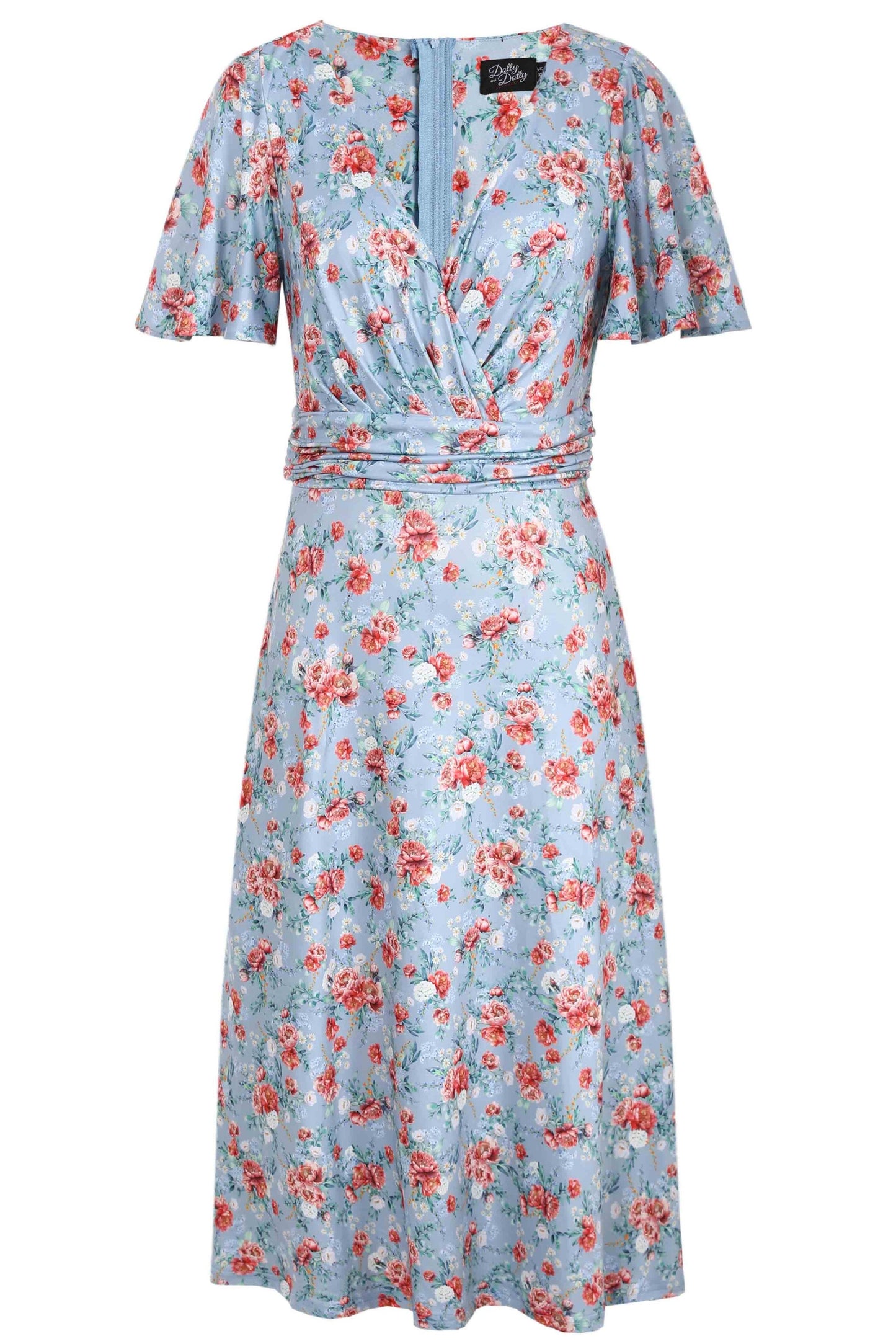 Donna Baby Blue Poppy Day Dress