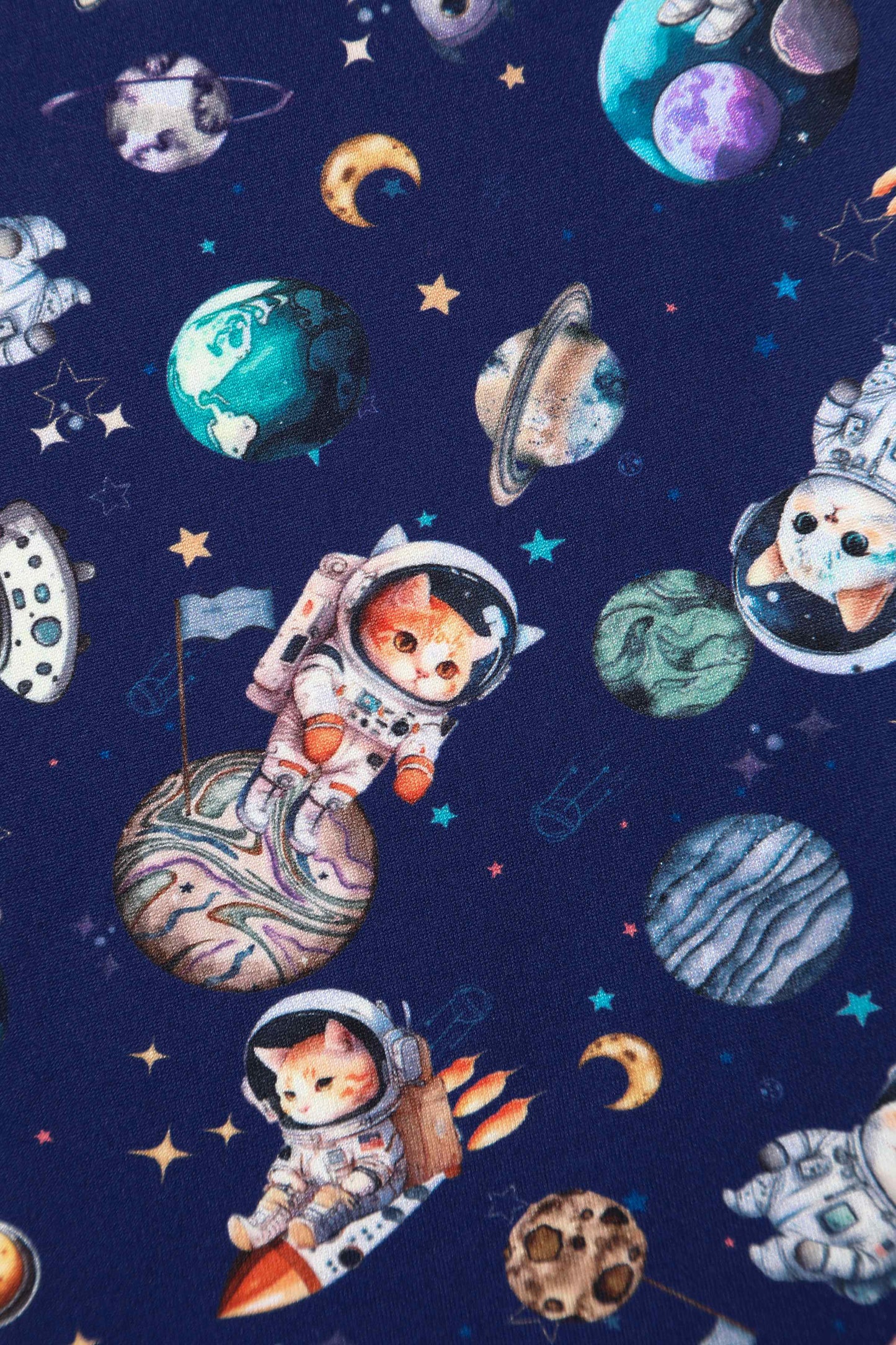 Brenda Purple Astronaut Cat In Space Flared Dress