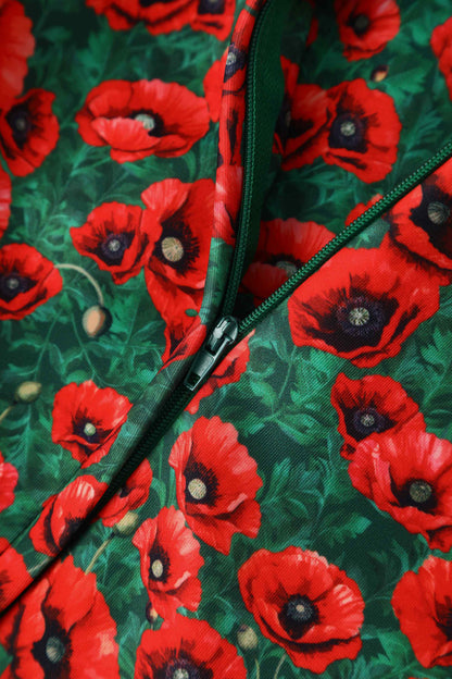 Beverly Red Poppy Garden Off Shoulder Dress