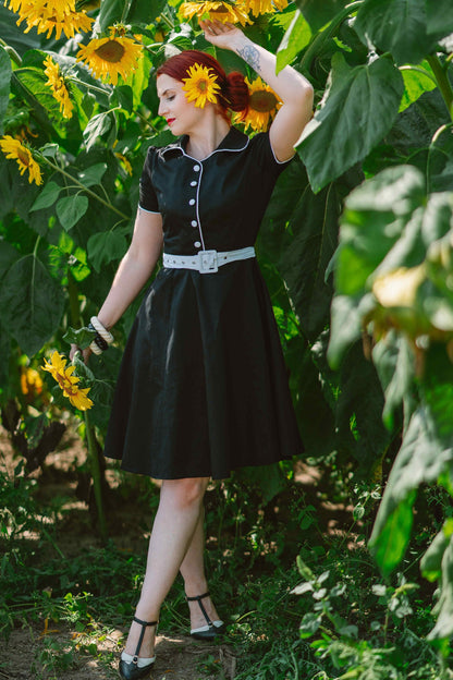 Penelope Retro Diner Black Shirt Dress