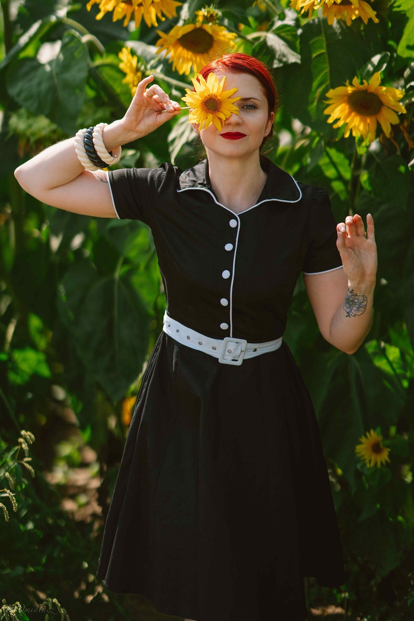 Penelope Retro Diner Black Shirt Dress