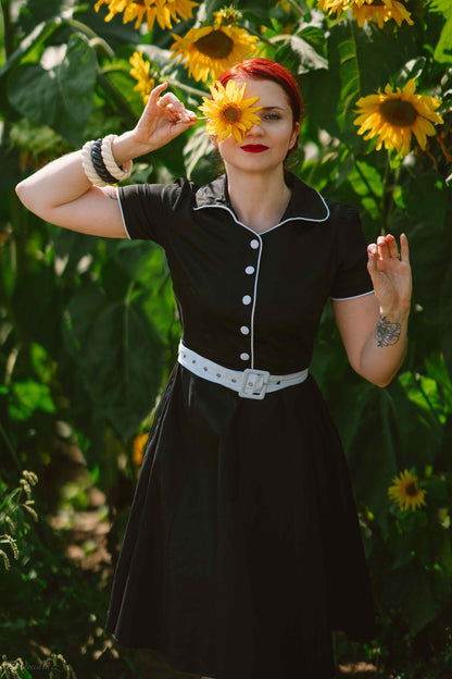 Penelope Retro Diner Black Shirt Dress