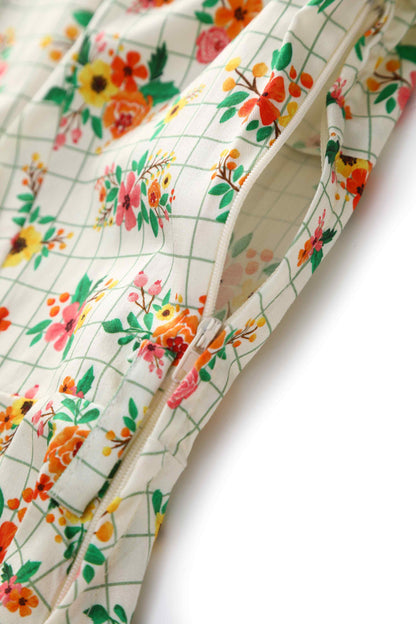 Mabel Retro Floral Midi Shirt Dress