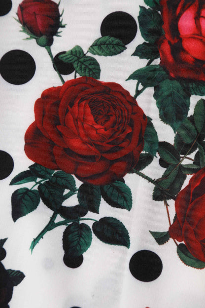 May Retro Rose & Polk Dot Circle Dress