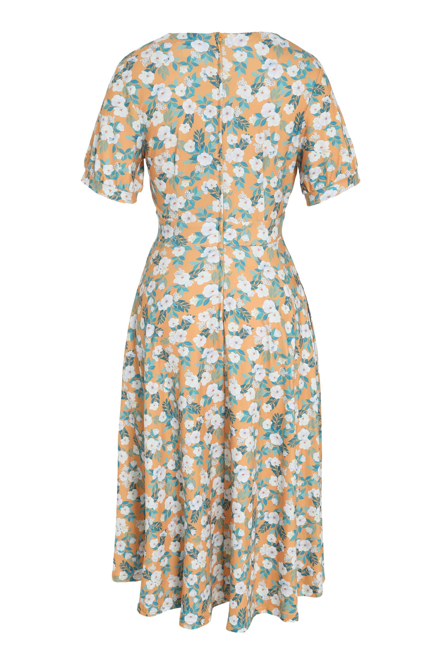 Julia Rosaceae Floral Midi Dress In Yellow
