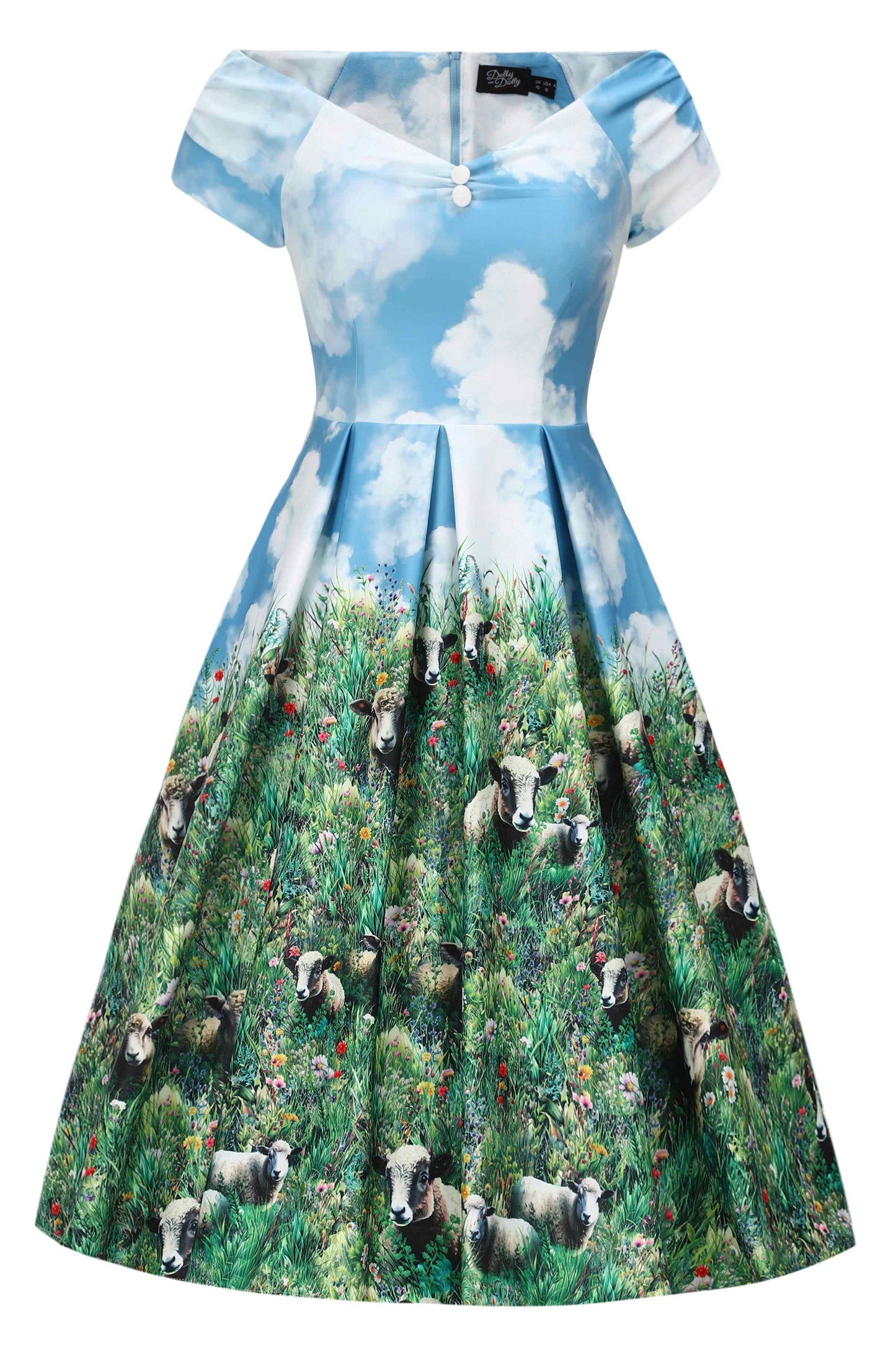 Lily Sheep Field Off Shoulder Dress