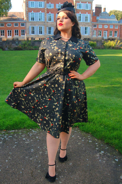 Penelope Swallow Floral Shirt Dress