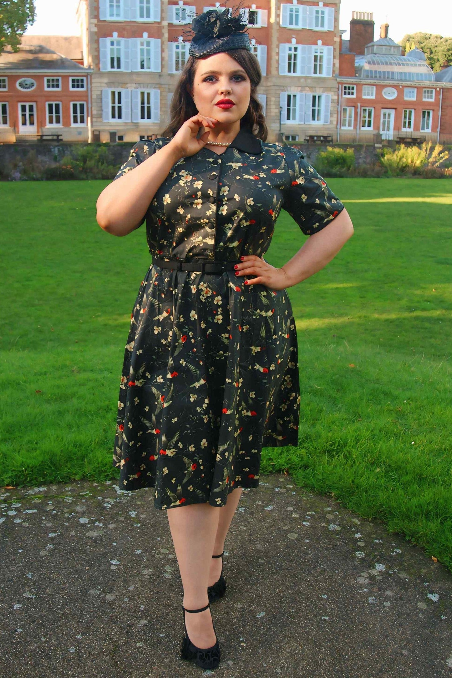 Penelope Swallow Floral Shirt Dress