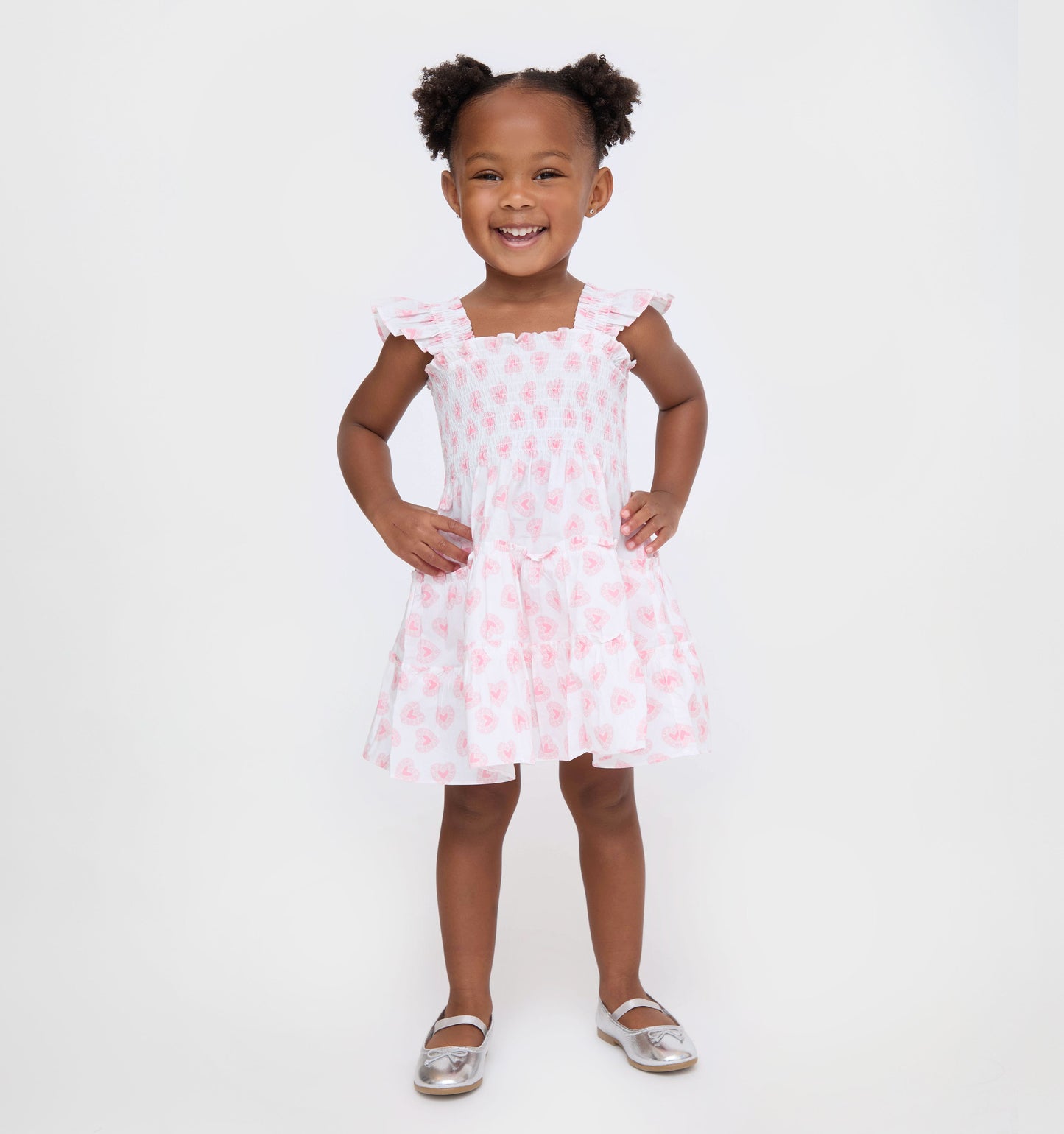 The Tiny Ellie Nap Dress - Pink Doily Heart