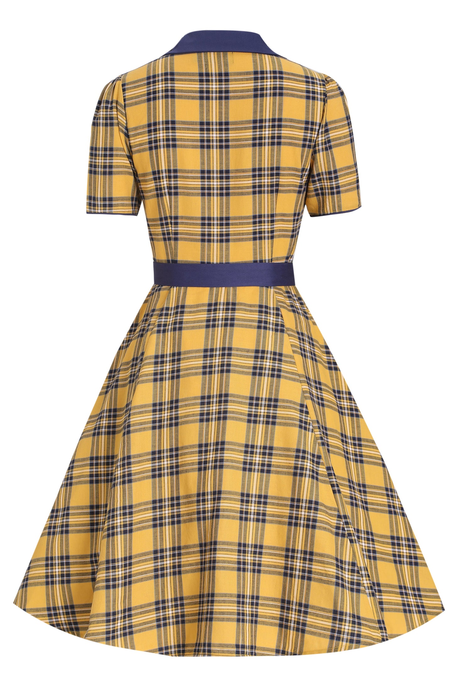 Penelope Yellow Tartan Shirt Dress