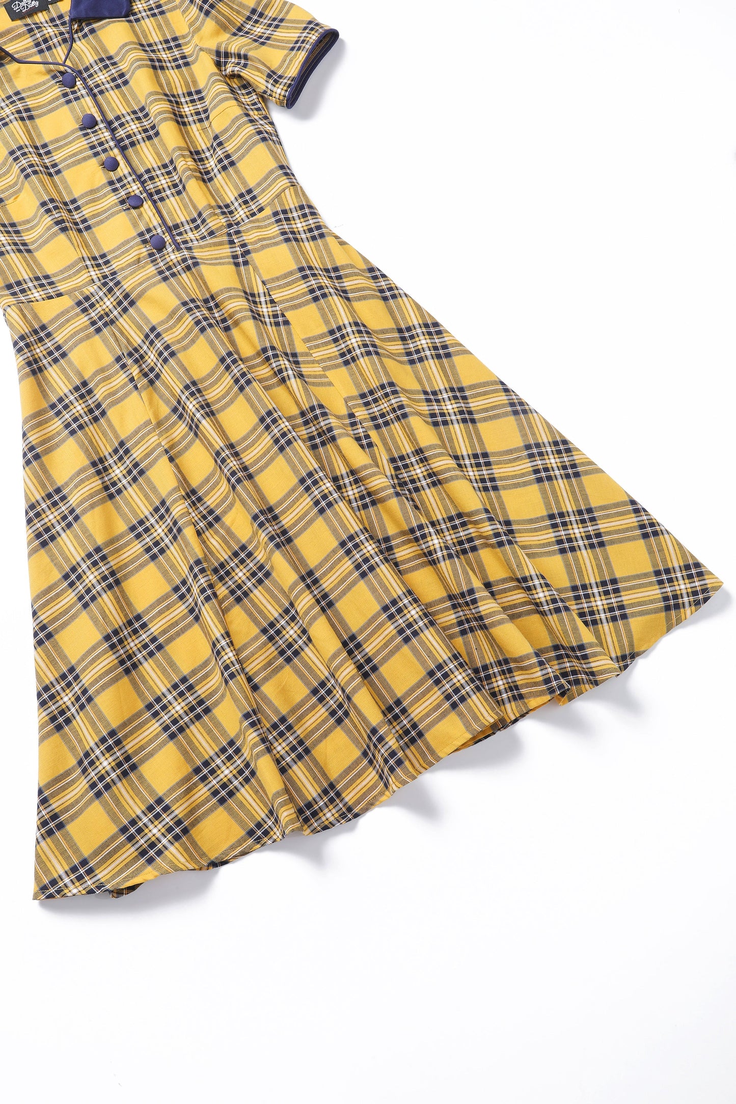Penelope Yellow Tartan Shirt Dress