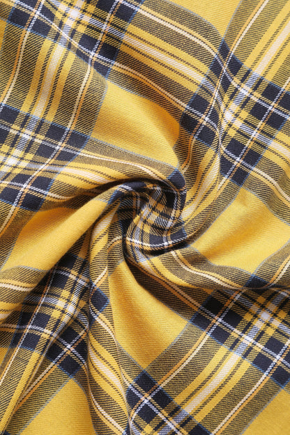 Penelope Yellow Tartan Shirt Dress